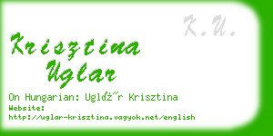 krisztina uglar business card